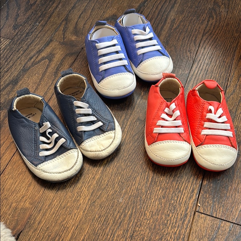 Three pair - Old Soles Kids Sneakers. Red/Royal brand new. Navy slightly worn